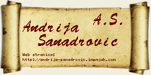 Andrija Sanadrović vizit kartica